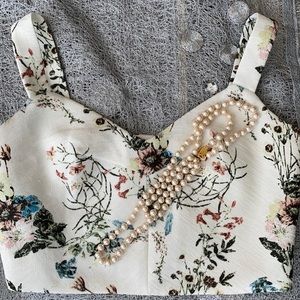 Floral white top